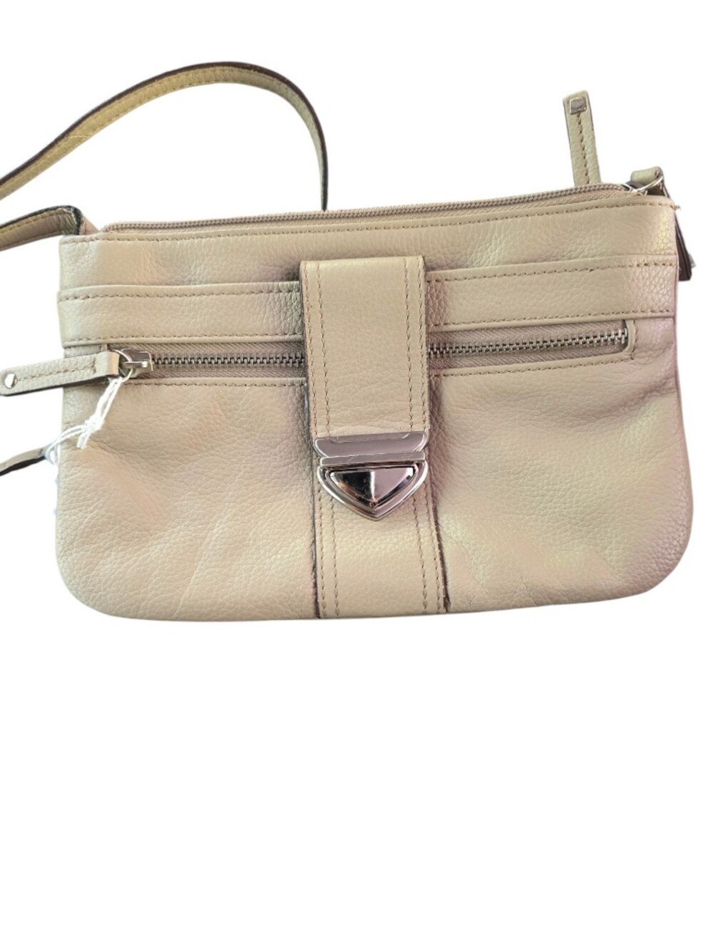 Danier Leather Crossbody Bag in Light Beige - Classic Neutral Style